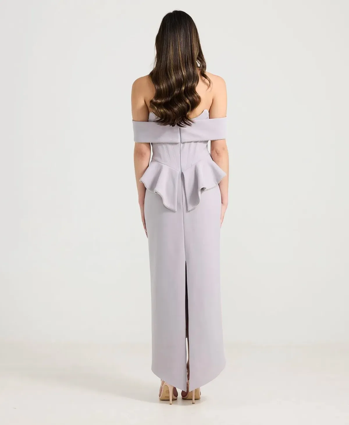 Derma Department Zendaya Gown Grey Mauve Size 16 - Image 3
