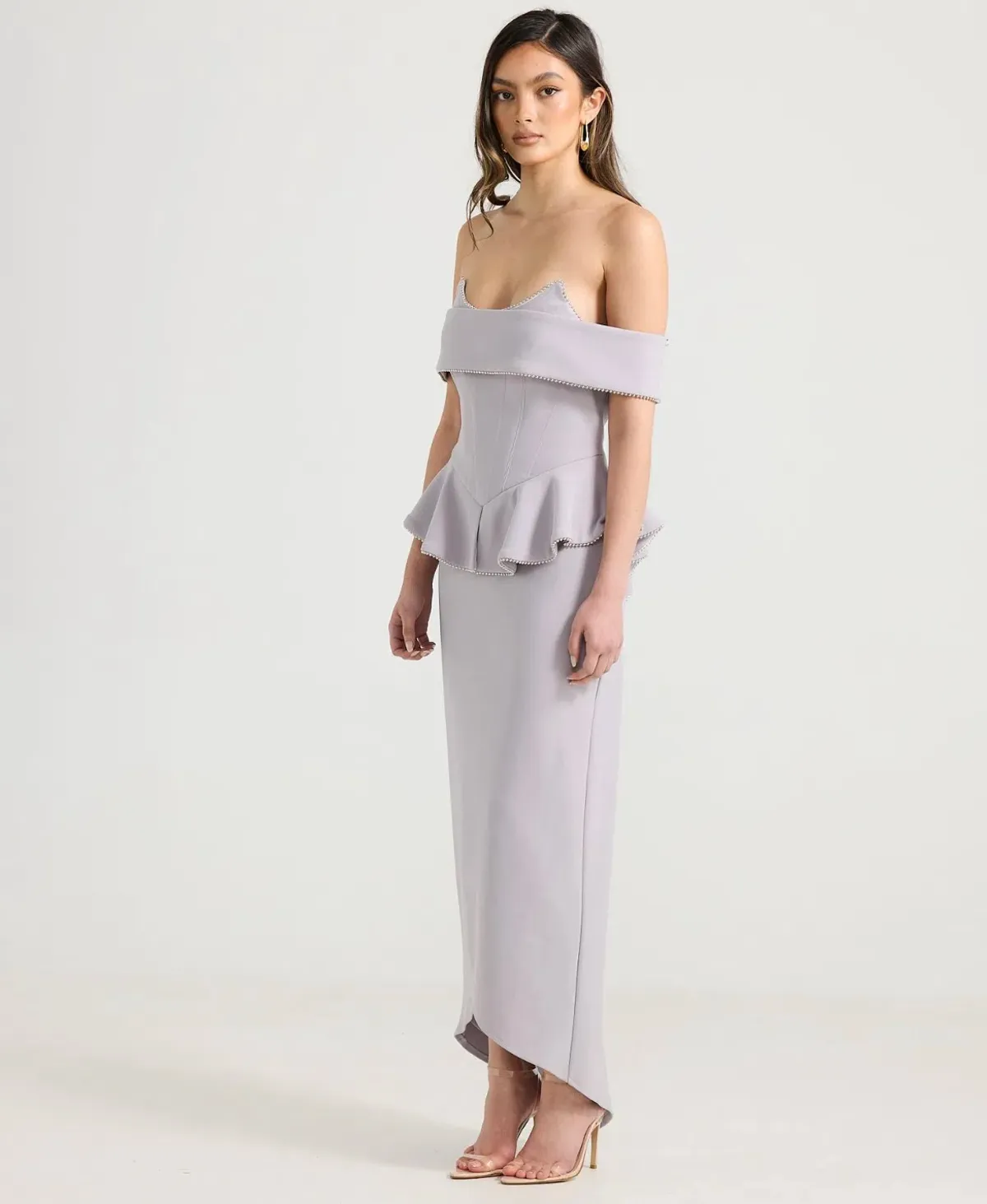 Derma Department Zendaya Gown Grey Mauve Size 16 - Image 2