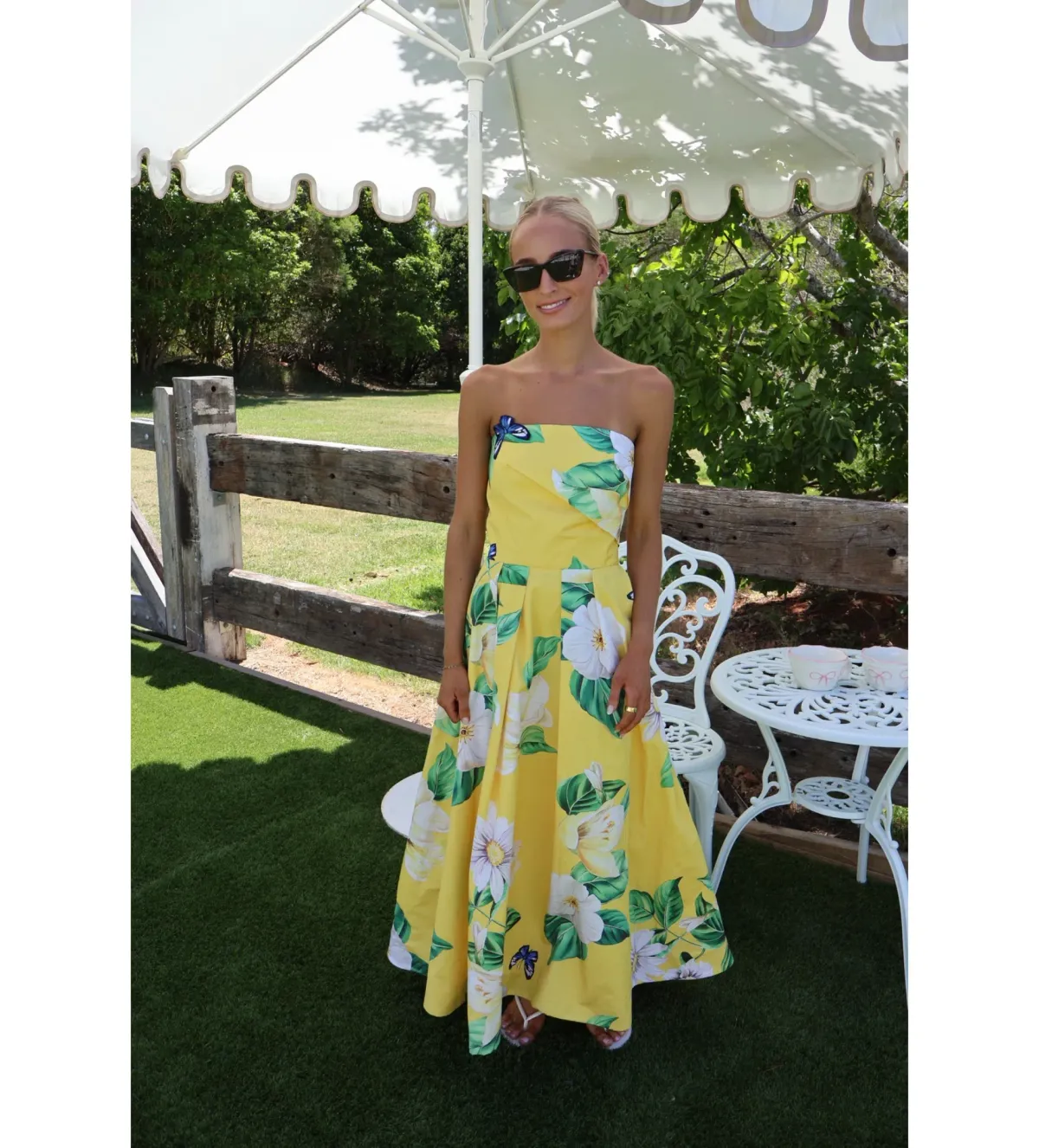 Leo Lin Lynn Bustier Midi Dress Joie Print in Sunshine Size 10 - Image 2