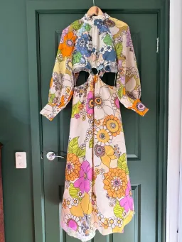 Alemais Farrah Cut Out Midi Dress Floral Size AU 12 for rent on The Volte - image 1