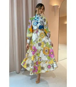 Alemais Farrah Cut Out Midi Dress Floral Size AU 12 for rent on The Volte - image 1