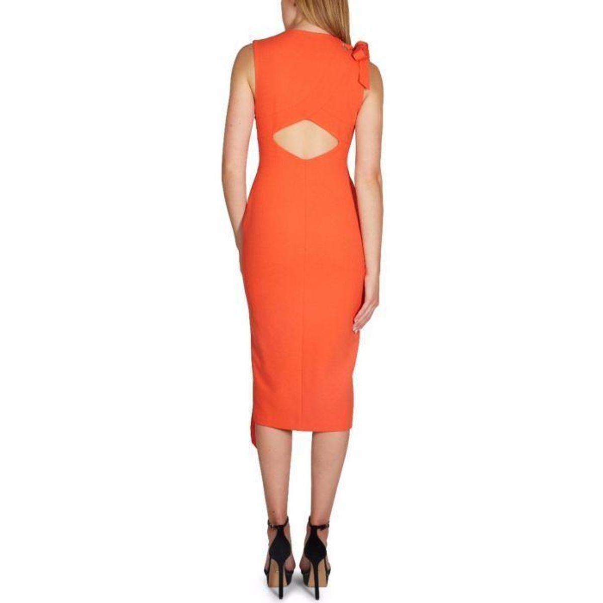 Rebecca Vallance Martinique Midi Dress in Tangello Size 6 - Image 3