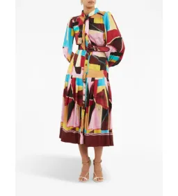 Rebecca Vallance Bastille Abstract-print Dress Multi Size 8 for rent on The Volte - image 1