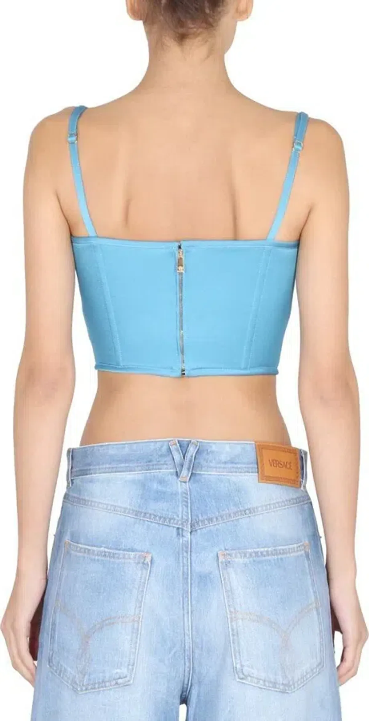 Versace Medusa Corset Top Blue Size AU 10 - Image 3