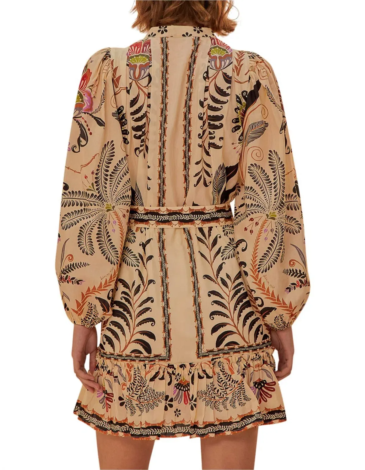 Farm Rio Classic Nature Sand Mini Dress Print Size AU 12 - Image 3