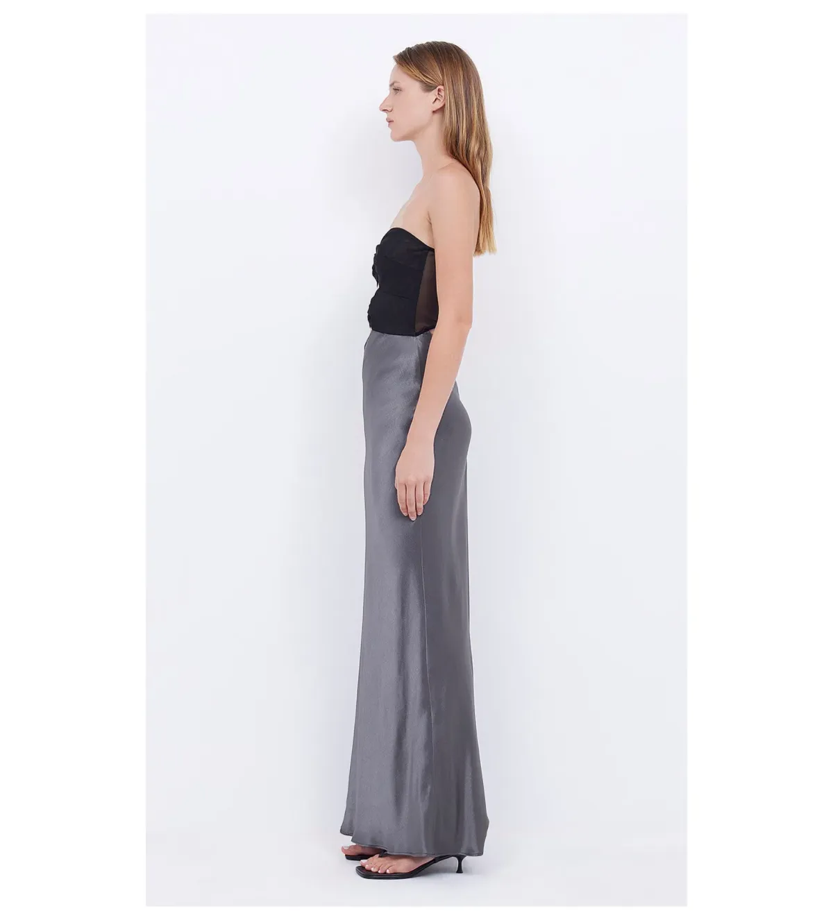 Bec & Bridge Halle Strapless Maxi Dress Gunmetal/Black Size AU 10 - Image 3