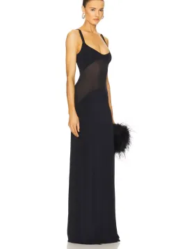 Helsa Sheer Knit Curve Maxi Dress in Black for rent on The Volte - image 2
