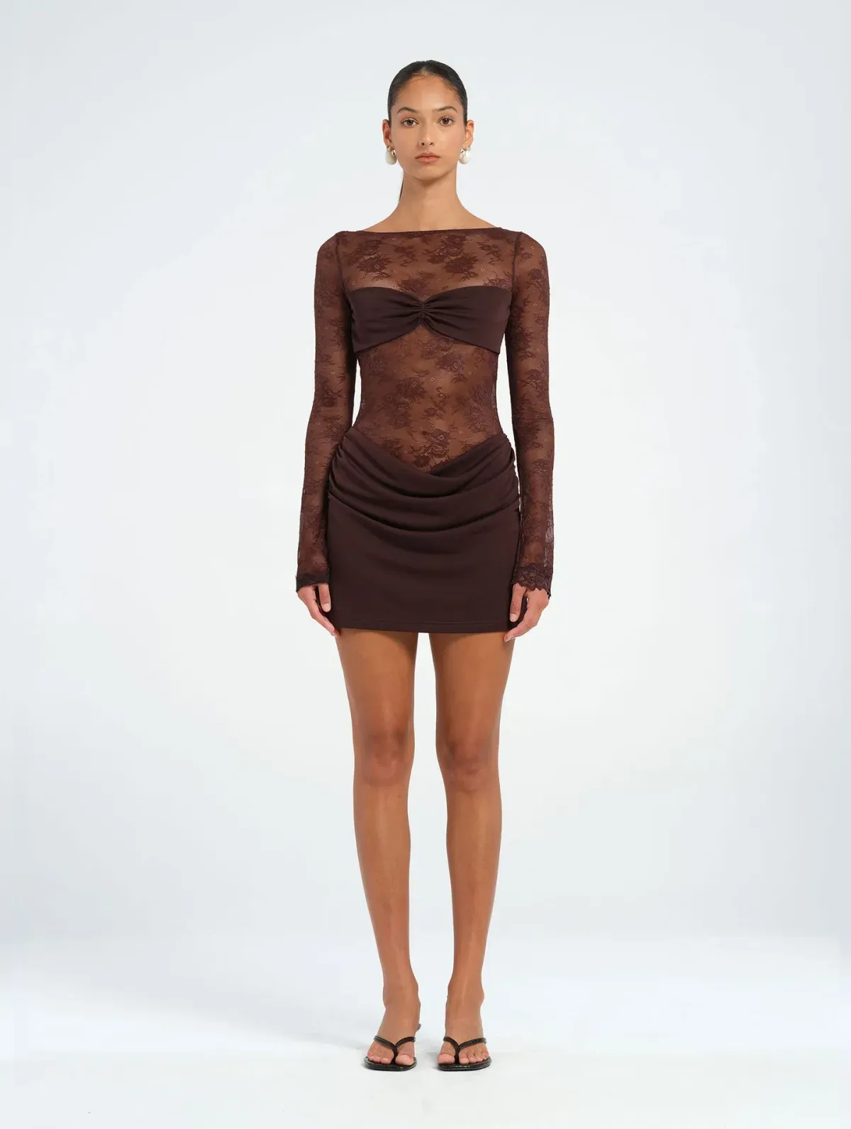 Benni Oskar Mini Dress in Brown Size 6 - Image 2