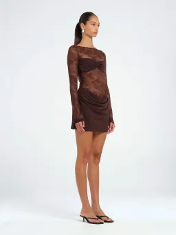 Benni Oskar Mini Dress in Brown Size 6 for rent on The Volte - image 1