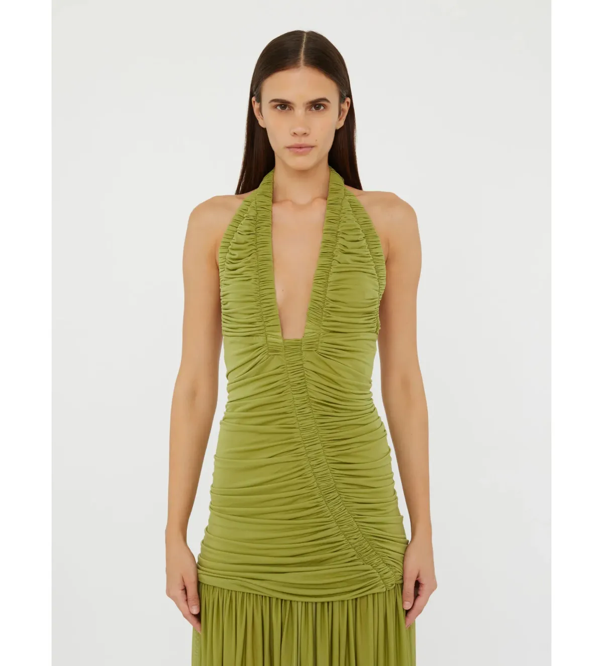 Christopher Esber Orion Gown in Green Olive Size S / AU 8 - Image 4