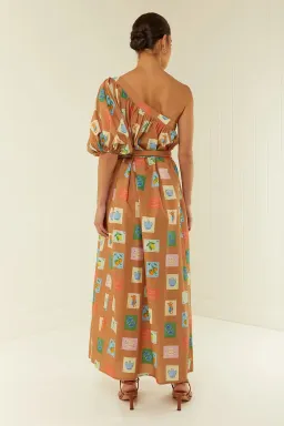 Palm Noosa Lotus Maxi Dress in Brown Print Size 12  for rent on The Volte - image 3