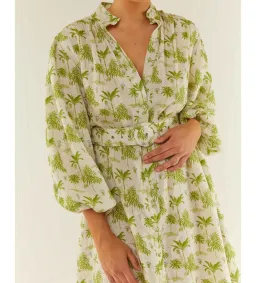 Palm Noosa Noddy Belted Shirt Dress in Green Palms Size 10 for rent on The Volte - image 4