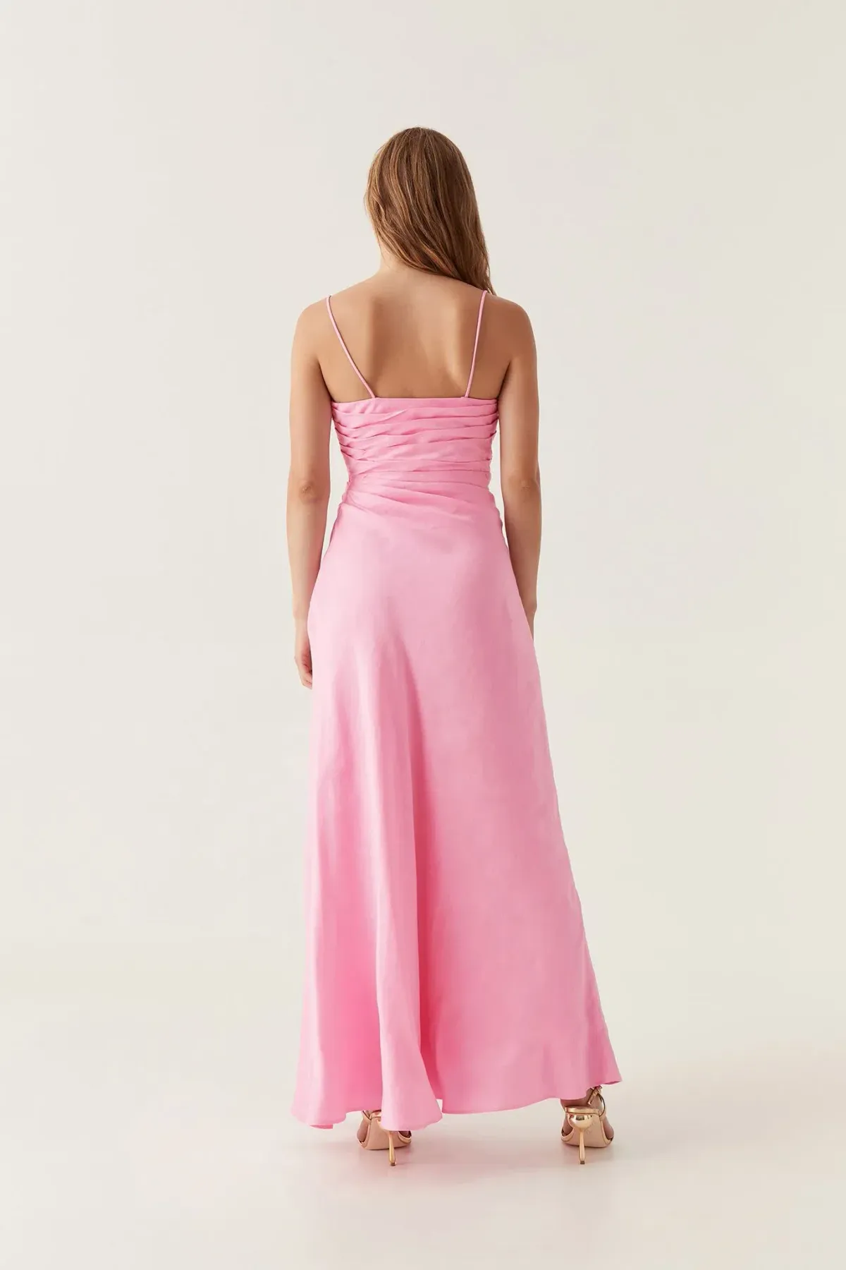Aje Clarice Draped Maxi Dress Pink Size 6 - Image 4