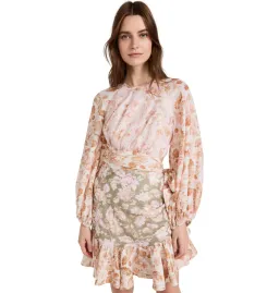 Zimmermann Lyre Wrap Billow Mini Dress Floral Size 0P / AU 6 for rent on The Volte - image 2