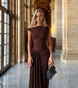 MISHA Sisal Mesh Dress Espresso Size 6/XS for rent on The Volte - image 1