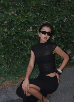 Benni Milo Mesh Maxi Dress- Black- Size AU 12 for rent on The Volte - image 2