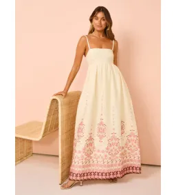 Hansen & Gretel Akacia Maxi Dress Cream Empress In Size 8/S for rent on The Volte - image 1