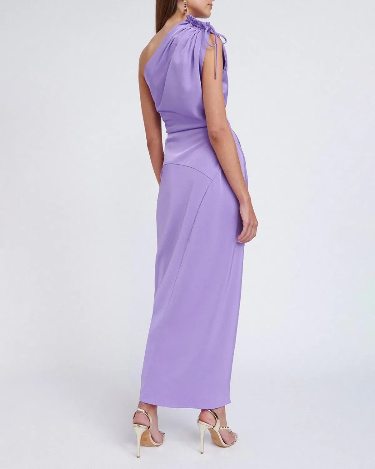By Johnny Jasmine One Shoulder Maxi Dress in Purple Size 8 - Image 3