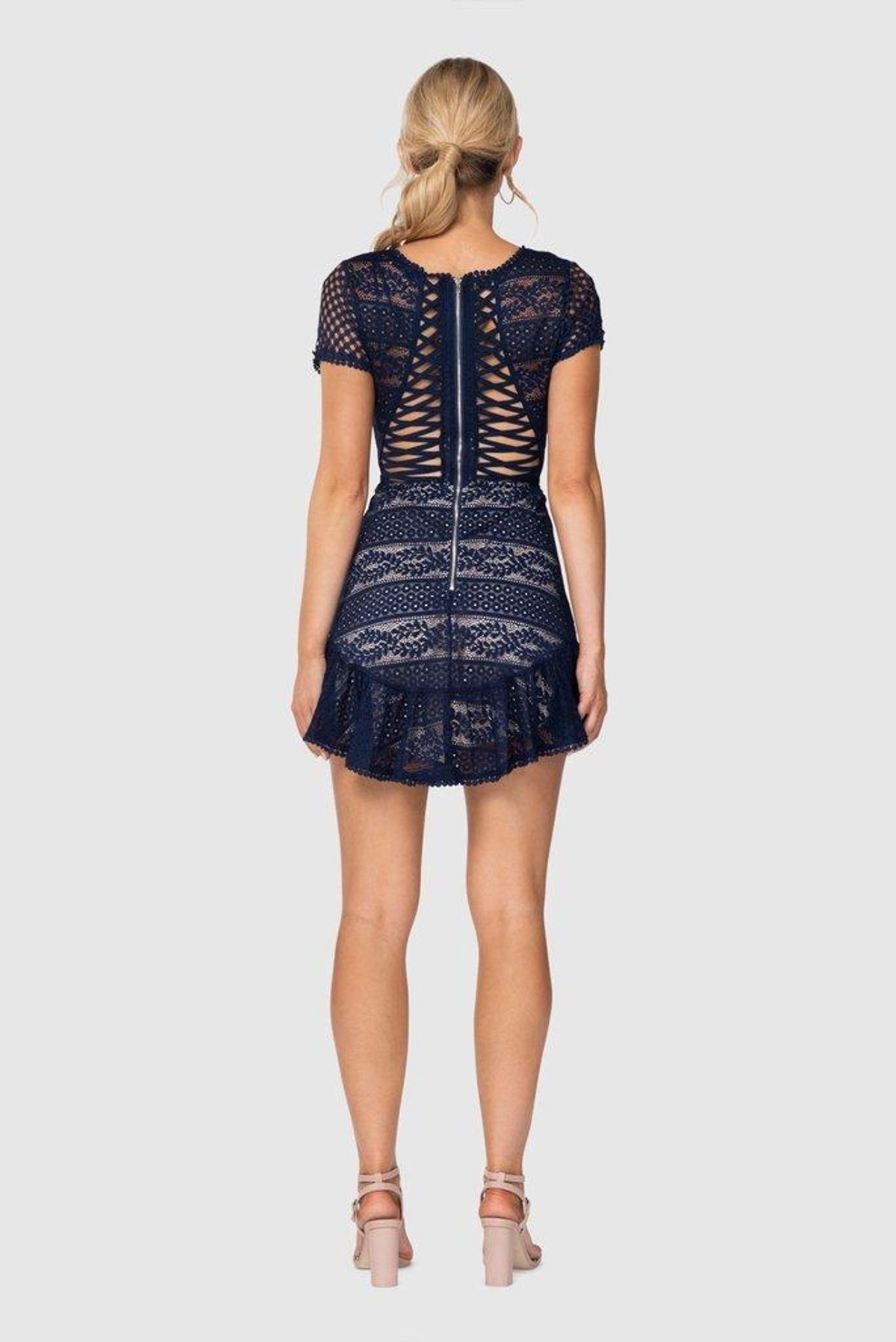 Pilgrim All About You Mini Dress Blue Size 10 - Image 3