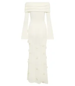 Meshki Kiki Off Shoulder Knit Rose Maxi Dress Ivory Size XS / AU 6 for rent on The Volte - image 4