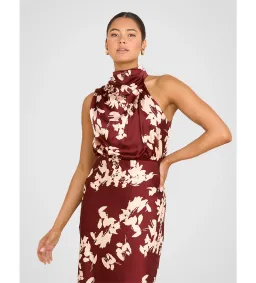 Pilgrim Theodore High Neck Midi Dress Floral Size AU 10 for rent on The Volte - image 2