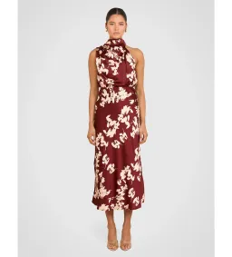 Pilgrim Theodore High Neck Midi Dress Floral Size AU 10 for rent on The Volte - image 1