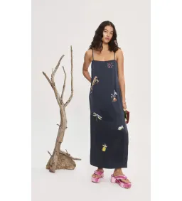 Alemais Fontaine Slip Midi Dress Navy Size 10 for rent on The Volte - image 1