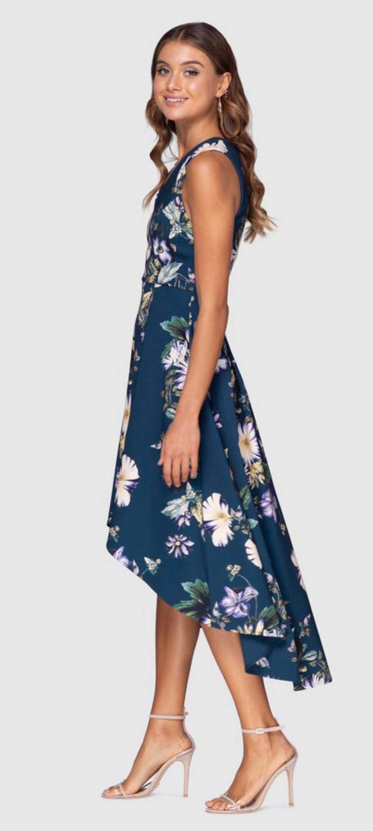 Pilgrim Green Dream High Low Blue Floral Size 10 - Image 2