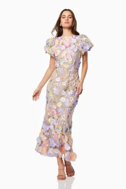 Elliatt Astraea 3D Lace Maxi Dress Pastel Size AU 12 for rent on The Volte - image 1