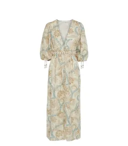 Zimmermann Veneto Floral Shirred Waist Midi Dress Print Size 0 / Size AU 8   for rent on The Volte - image 4