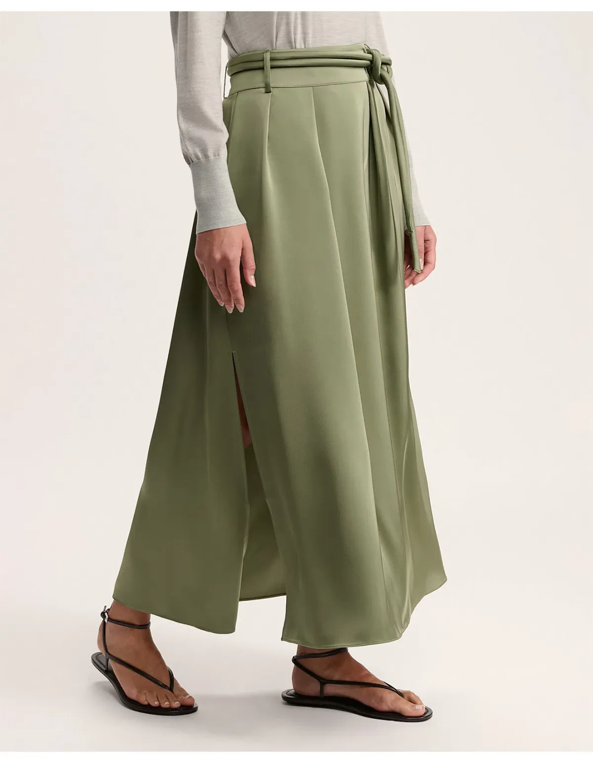 Saba Jayde Belted Midi Skirt Olive Green Size AU 6 - Image 5
