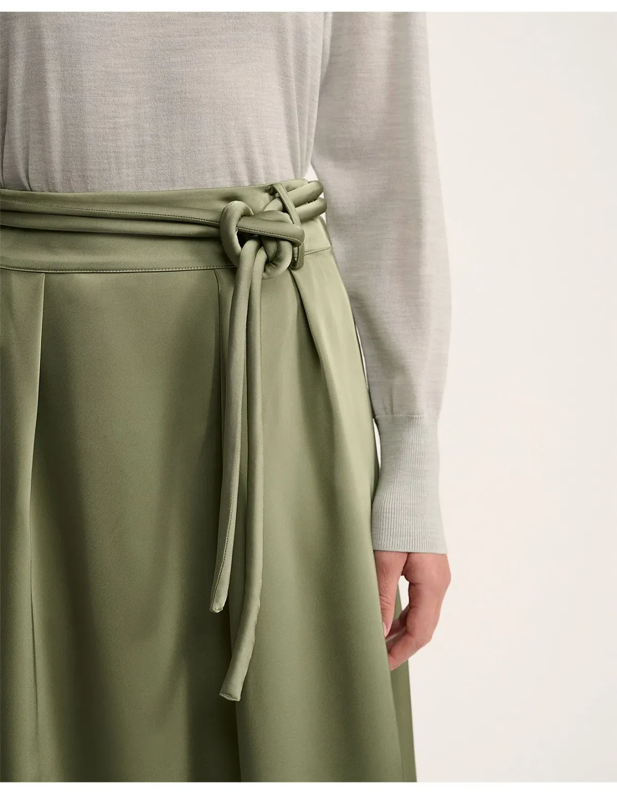 Saba Jayde Belted Midi Skirt Olive Green Size AU 6 - Image 4