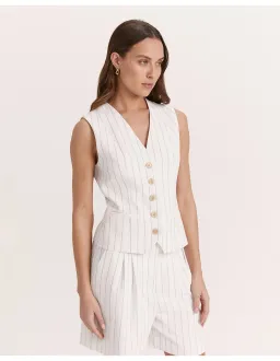 Saba Dharma Pinstripe Vest White Size AU 4 for rent on The Volte - image 2