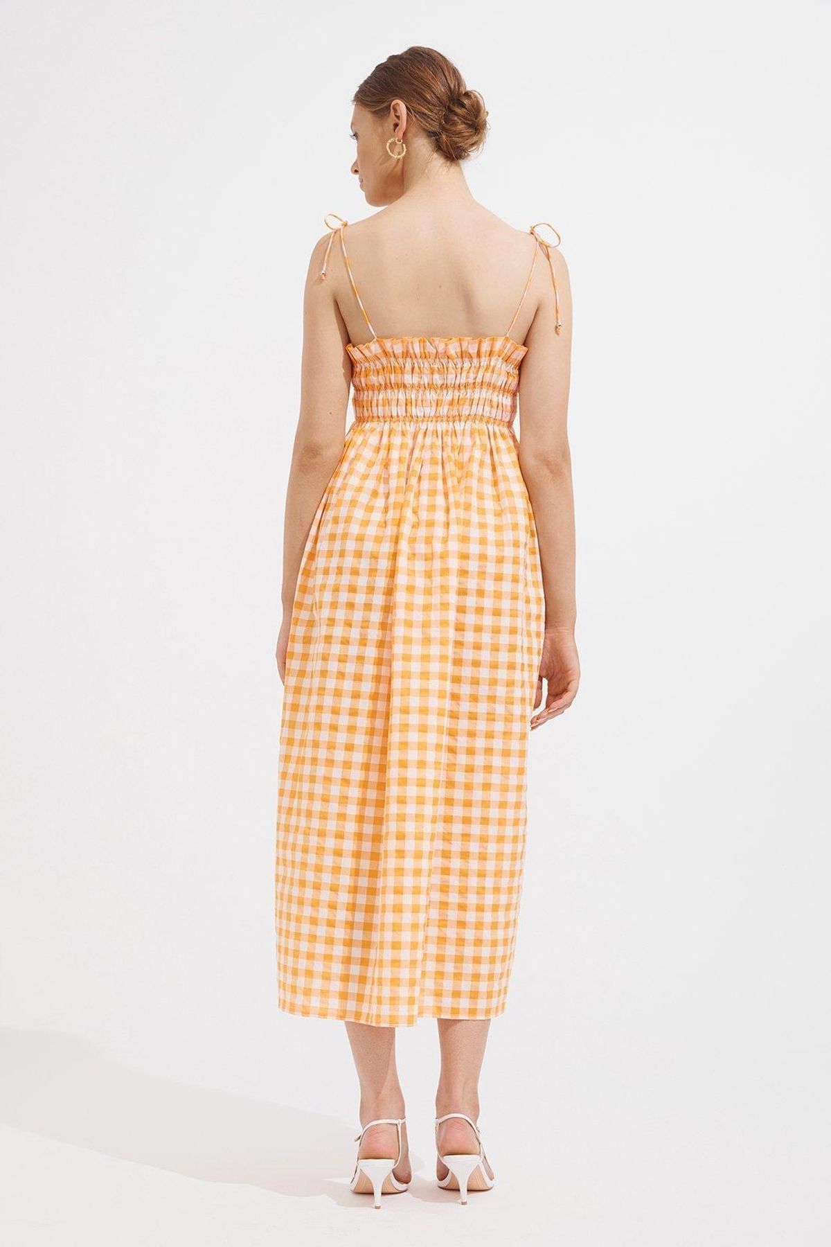 Steele - Sierra Dress - Papaya Check - Size 10 - Image 4