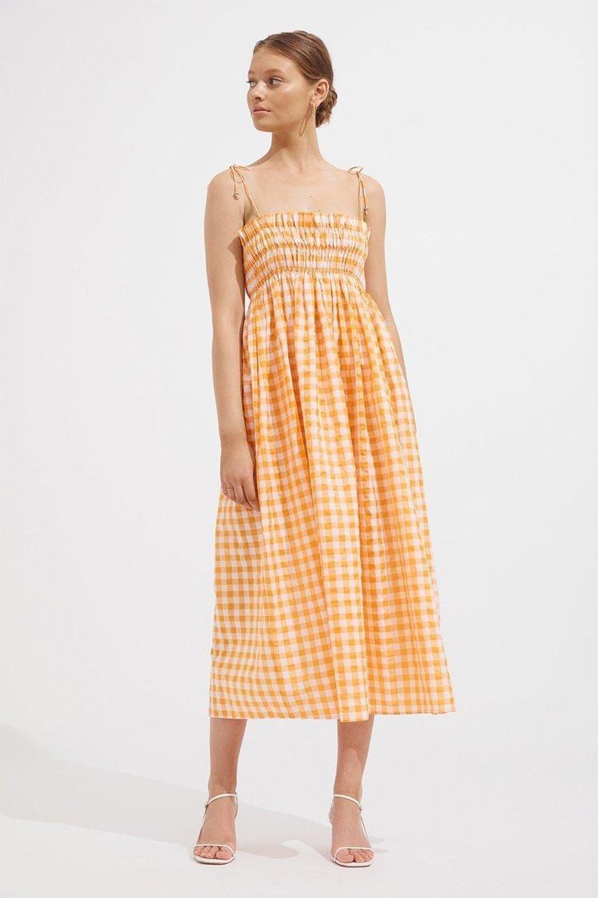 Steele - Sierra Dress - Papaya Check - Size 10 - Image 1