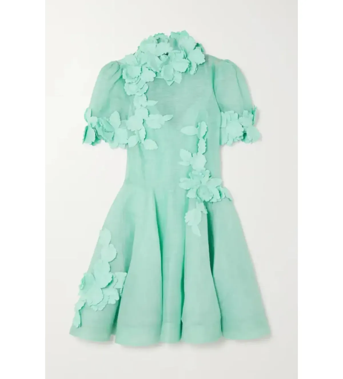 Zimmermann	High Tide Lift Off Flower Mini Dress Mint Size 3/Au 14  - Image 2