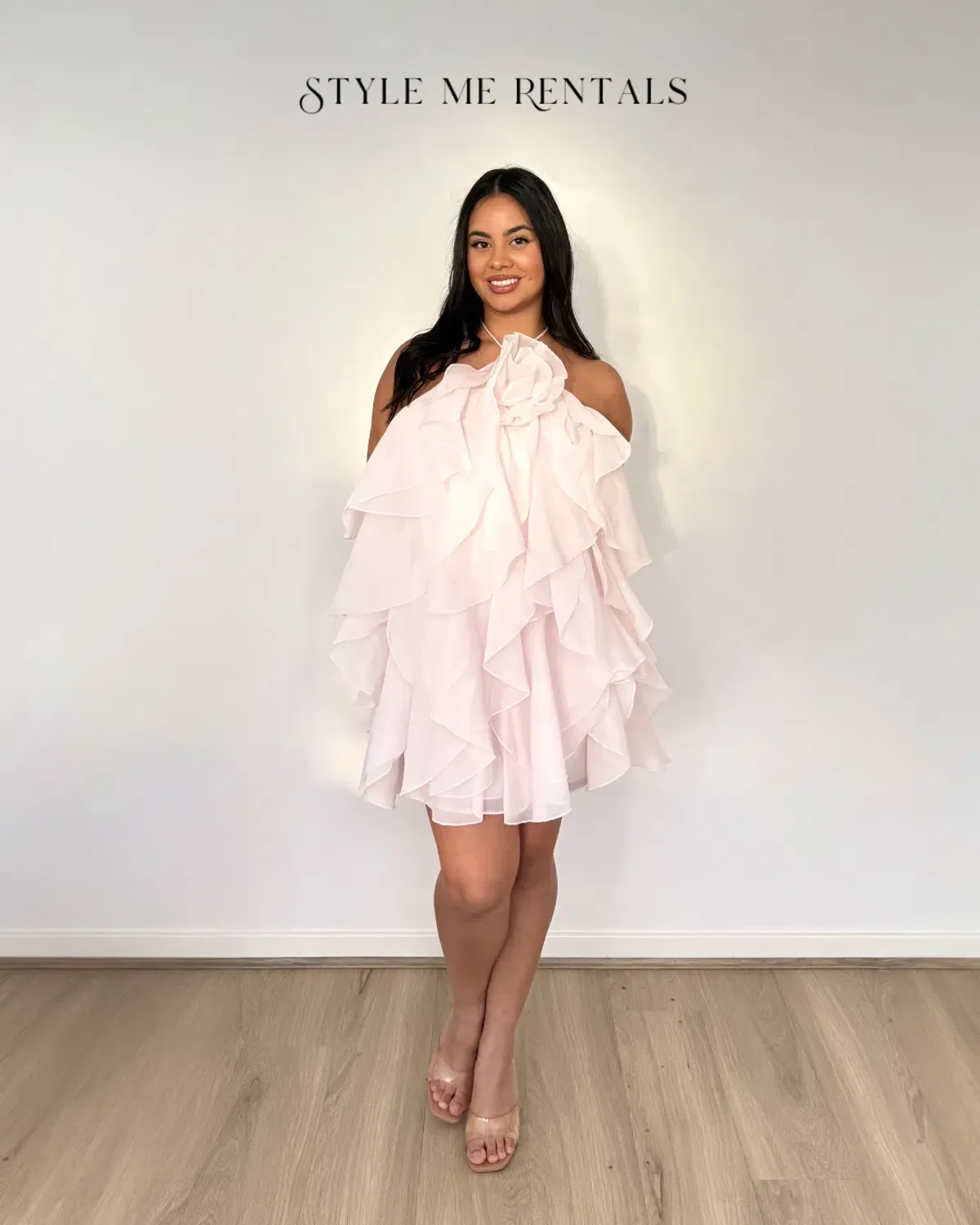 Aje Pandorea Layered Mini Dress Pastel Pink Size 10 - Image 3