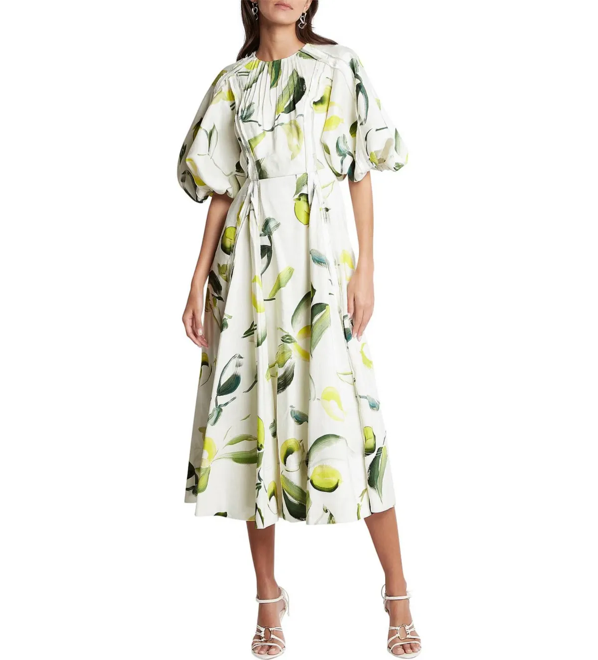 Aje Zest Midi Dress Tropical Lime Print Size AU 12 - Image 1