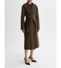 Willow Grace Wool Shawl Collar Coat Olive Size AU 12 for rent on The Volte - image 5