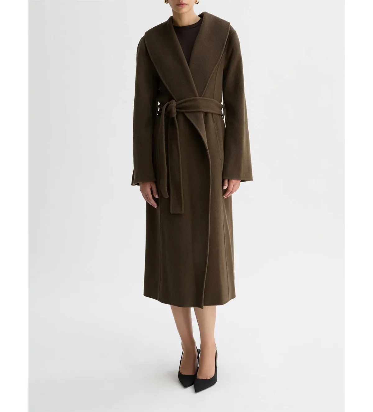 Willow Grace Wool Shawl Collar Coat Olive Size AU 12 - Image 2