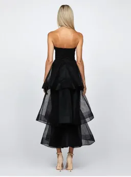 Barino Kascade Tiered Ruffle Midaxi Midi Black Size AU 10 for rent on The Volte - image 4