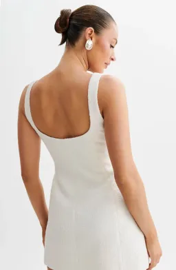 Meshki Beth Tweed Mini Dress White Size AU 6 for rent on The Volte - image 2