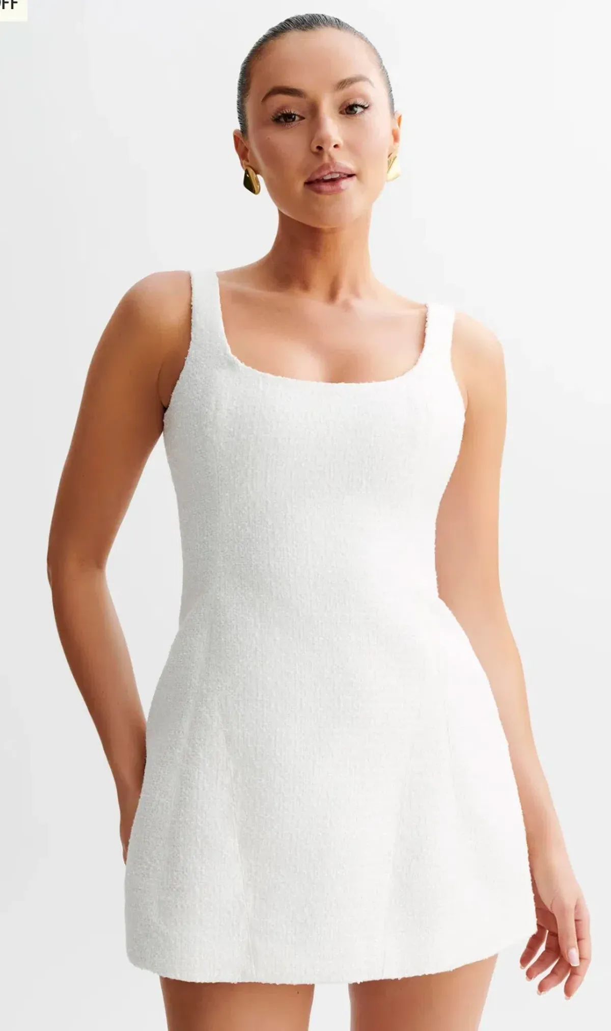 Meshki Beth Tweed Mini Dress White Size AU 6 - Image 1