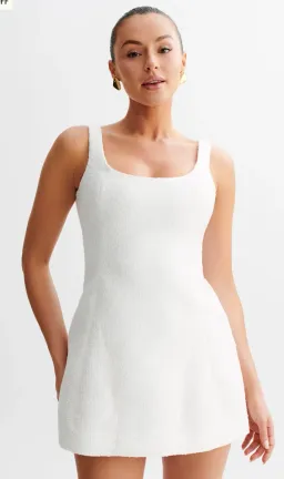 Meshki Beth Tweed Mini Dress White Size AU 6 for rent on The Volte - image 1