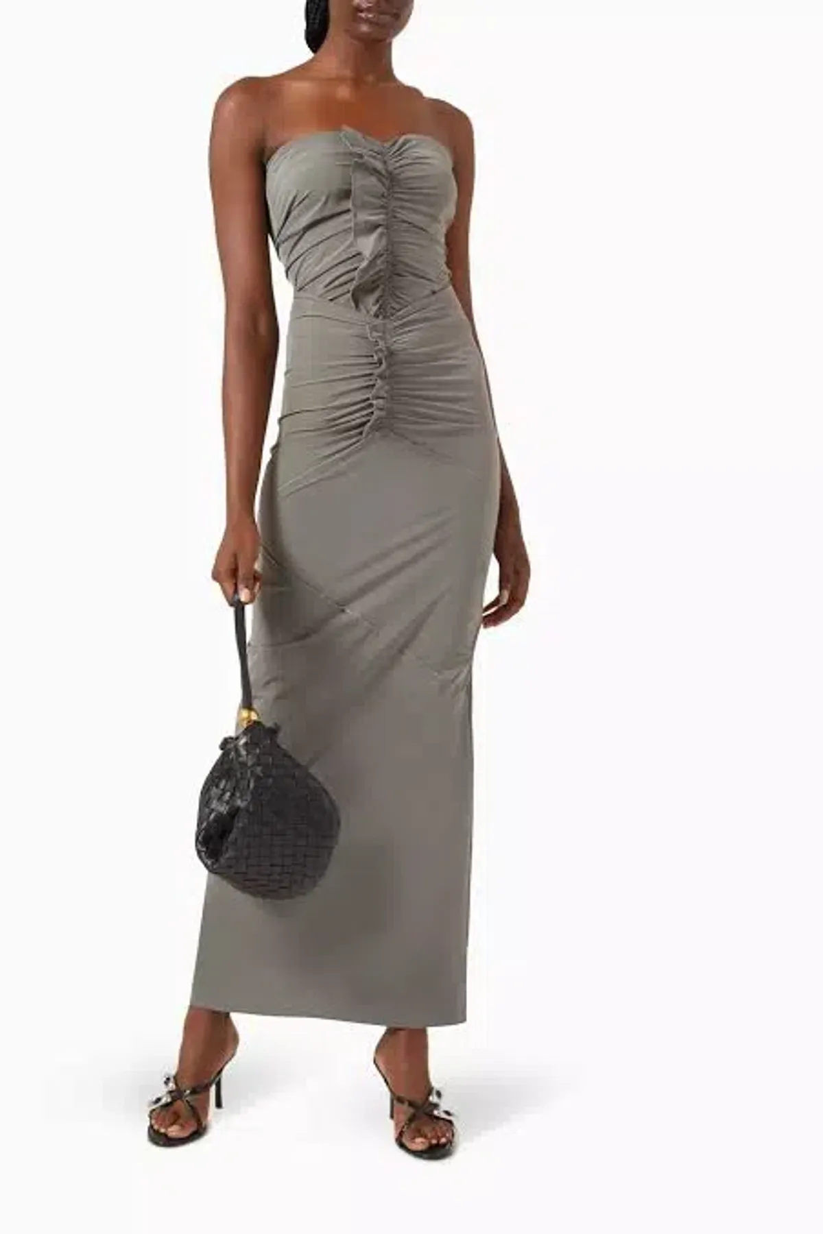 Paris Georgia Minimal Ruffle Top & Skirt Set Grey Size 10 - Image 3