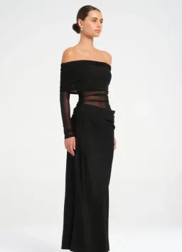 Benni Yasmin Off-shoulder Maxi Dress  Black Size 10 for rent on The Volte - image 3