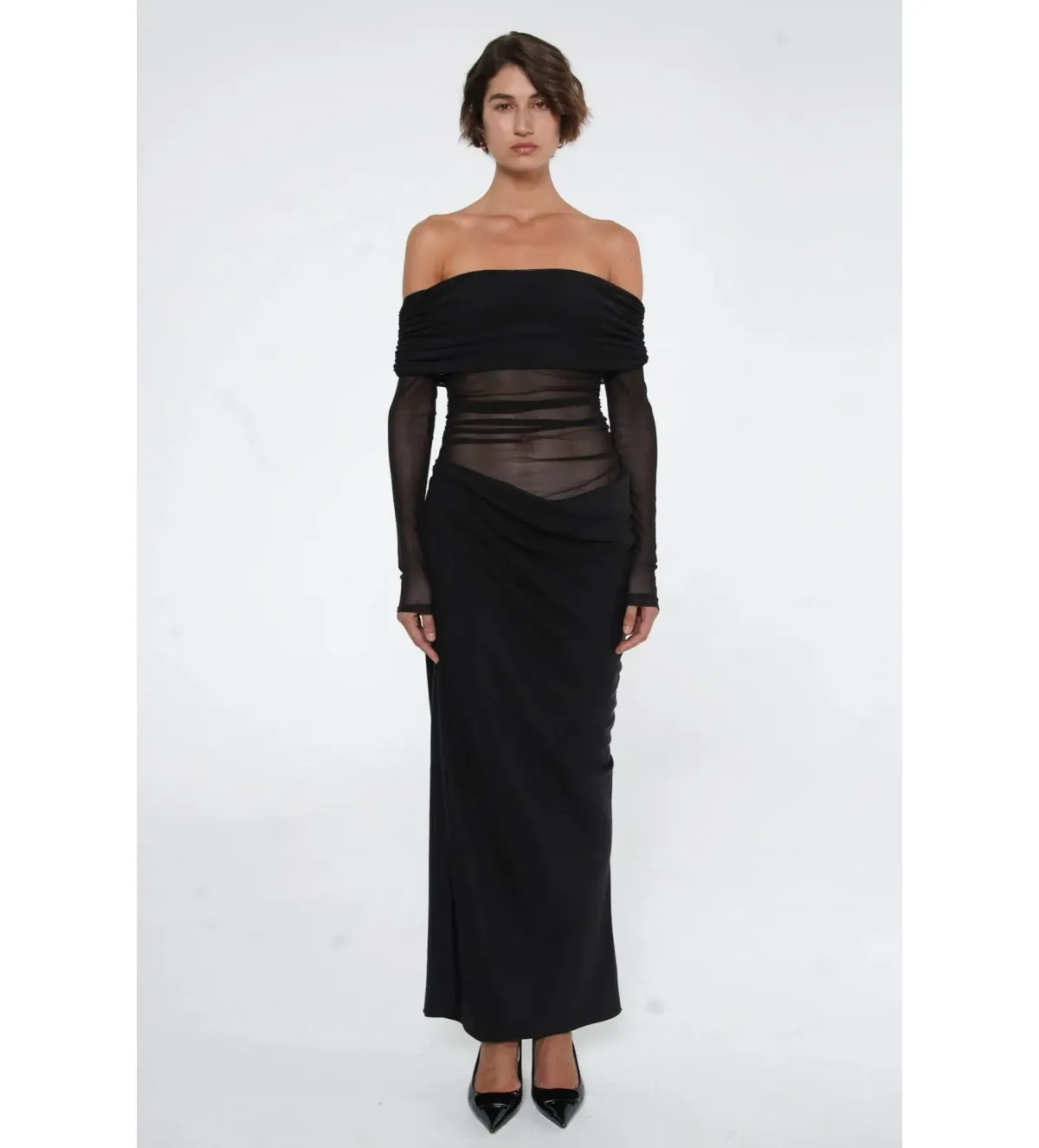 Benni Yasmin Off-shoulder Maxi Dress  Black Size 10 - Image 1