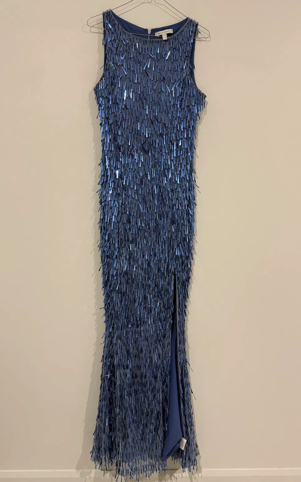 Rachel Gilbert Blue Embellished Gown Sequin Blue Size 10 - Image 1