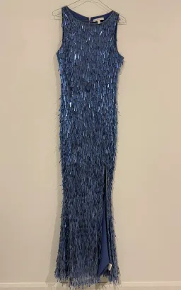 Rachel Gilbert Blue Embellished Gown Sequin Blue Size 10 for rent on The Volte - image 1
