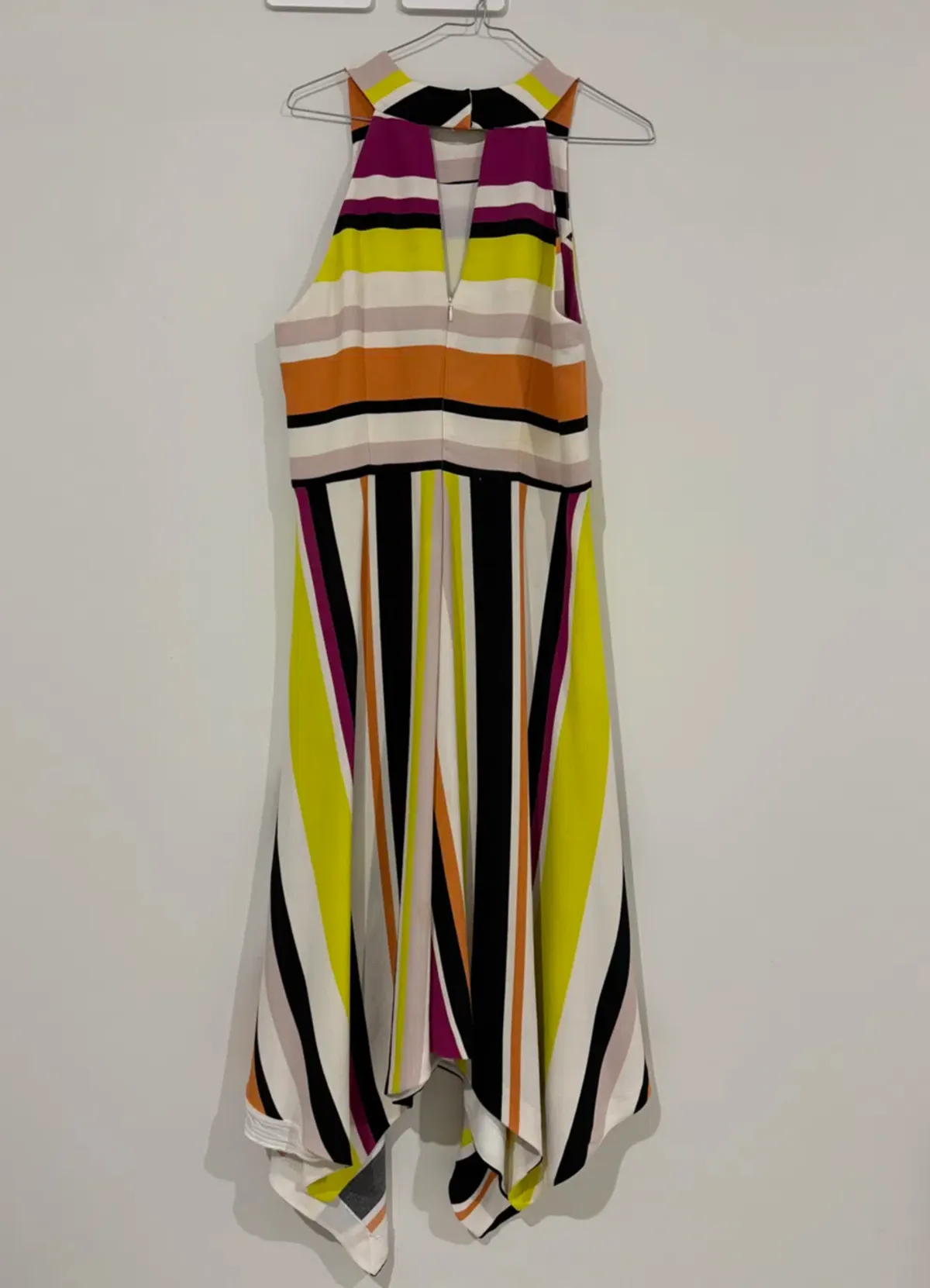Veronika Maine Striped Halter Midi Dress Multi Size  12 - Image 3
